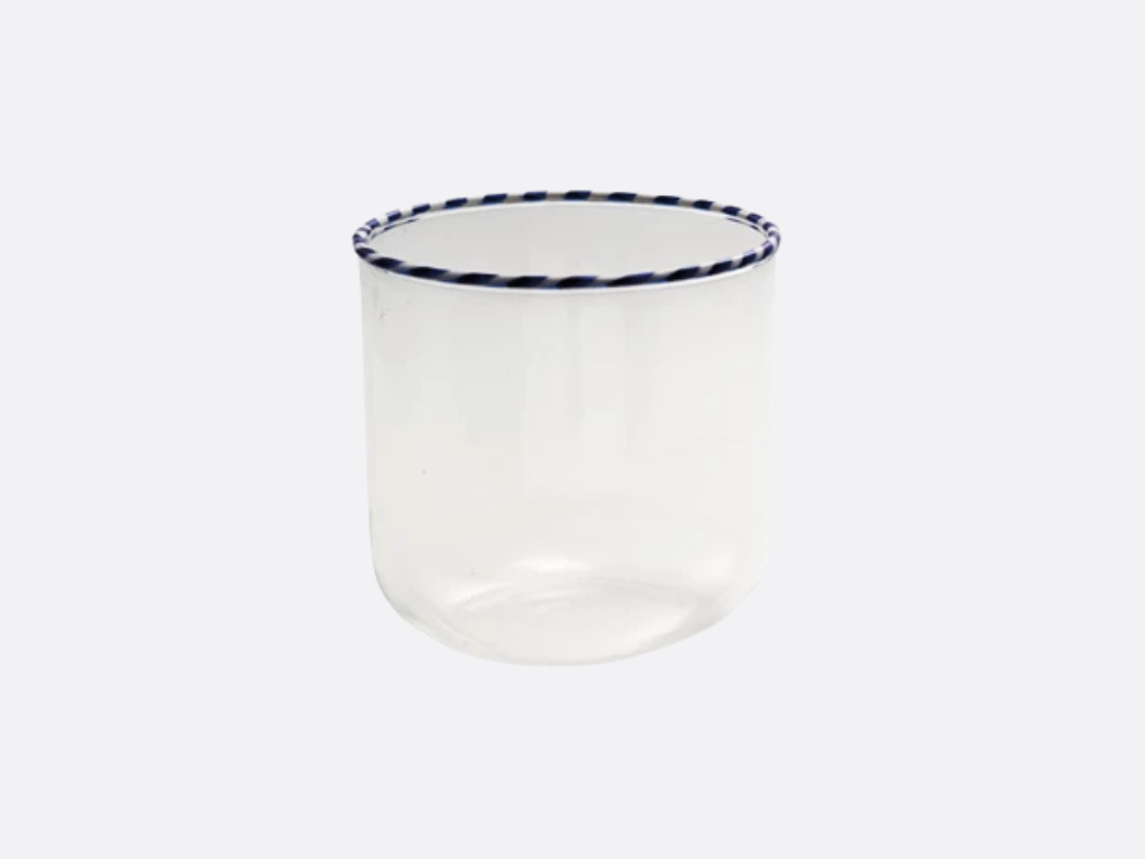 10oz Drinking Glass with Striped Rim