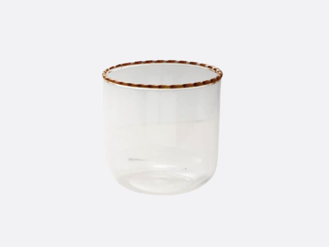 10oz Drinking Glass with Striped Rim