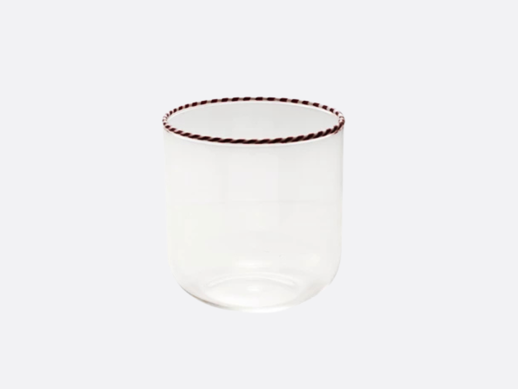 10oz Drinking Glass with Striped Rim