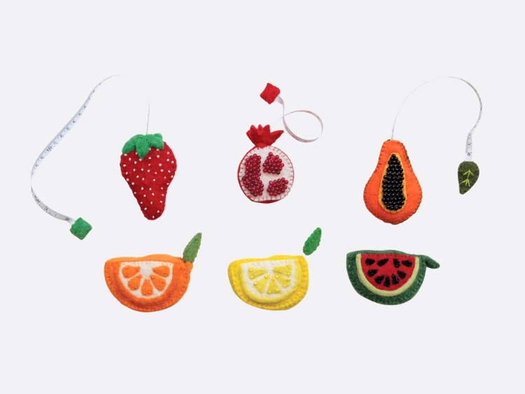 Handmade Embroidered Felt Tape Measures