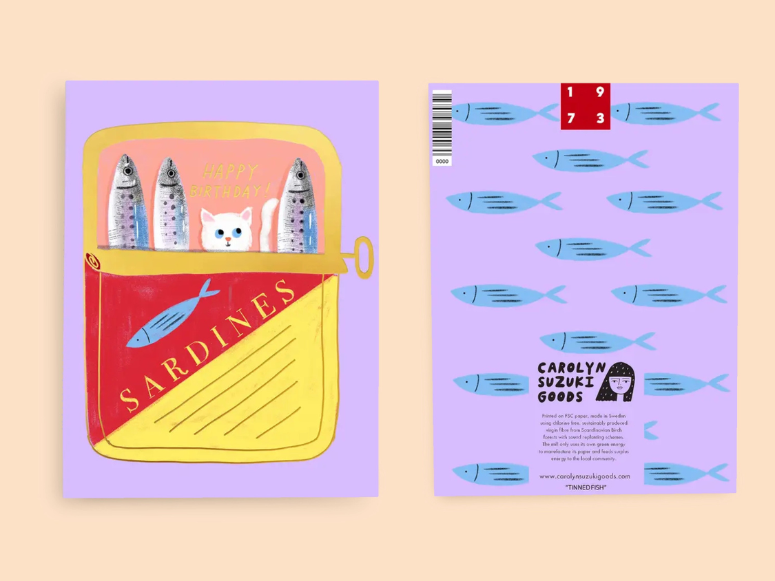 Tinned Fish - Birthday Card