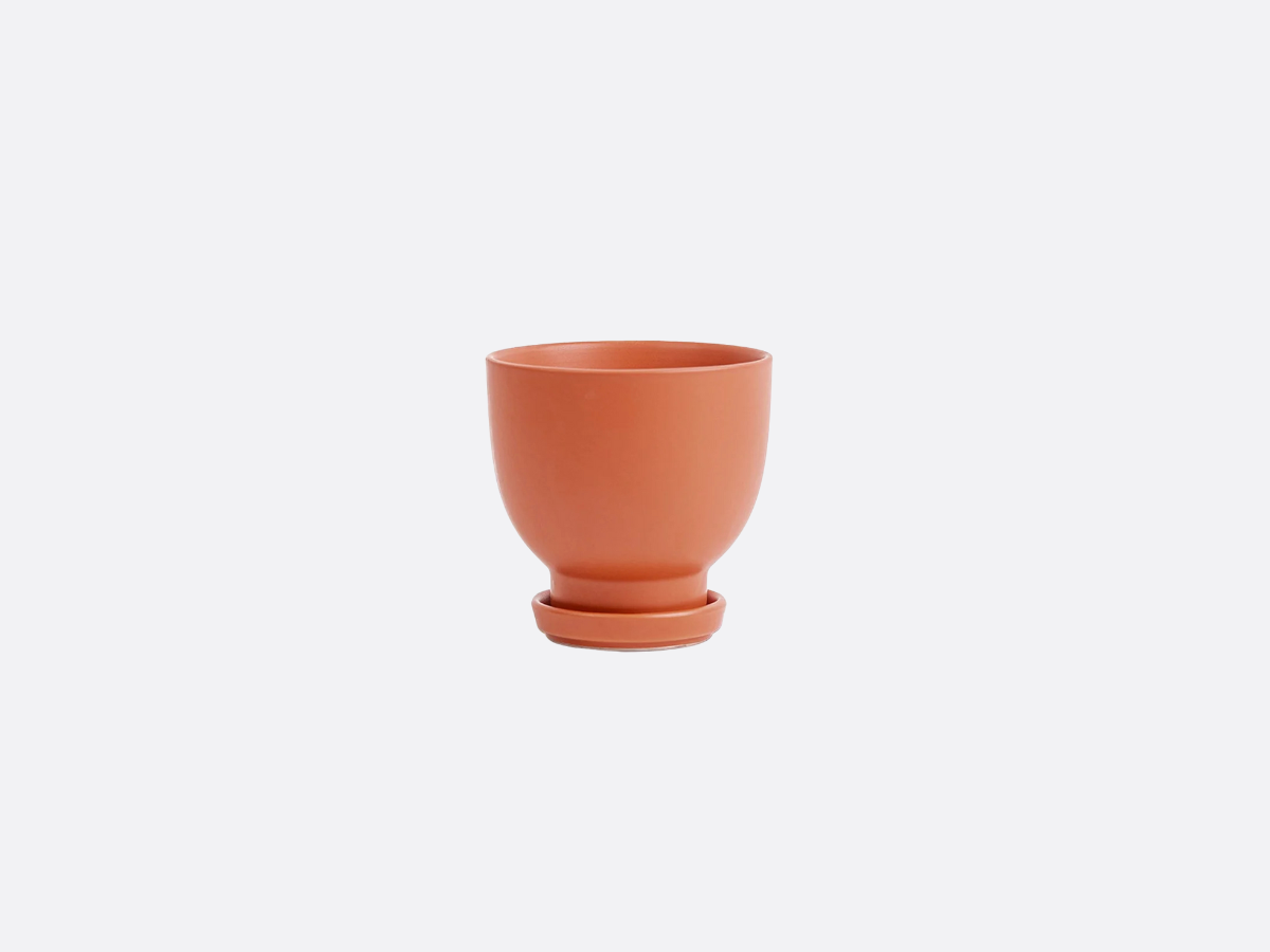 5" Chalice Pot with Water Saucer - Rust