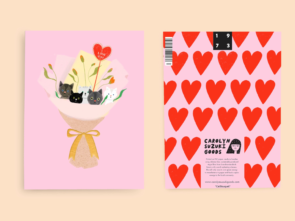 Cat Bouquet - Love Card