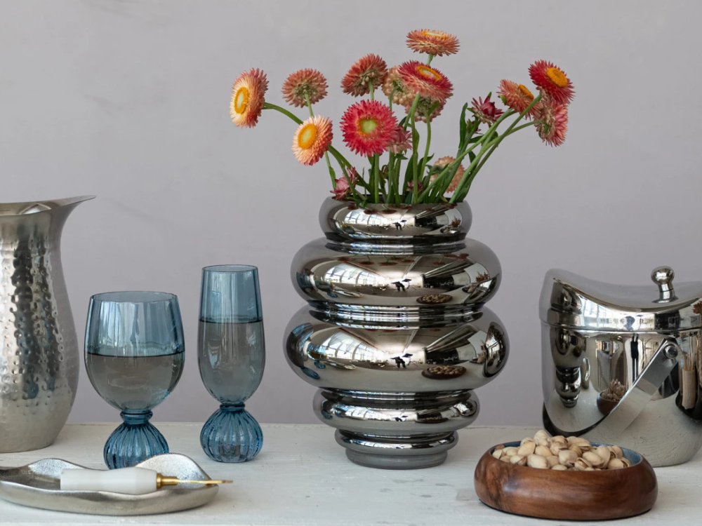 Glass Chrome Vase