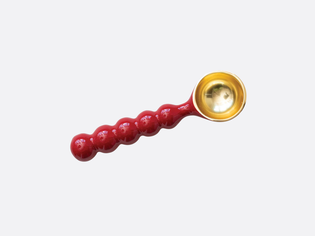 Enameled Aluminum Ice Cream Scoop - Red + Gold