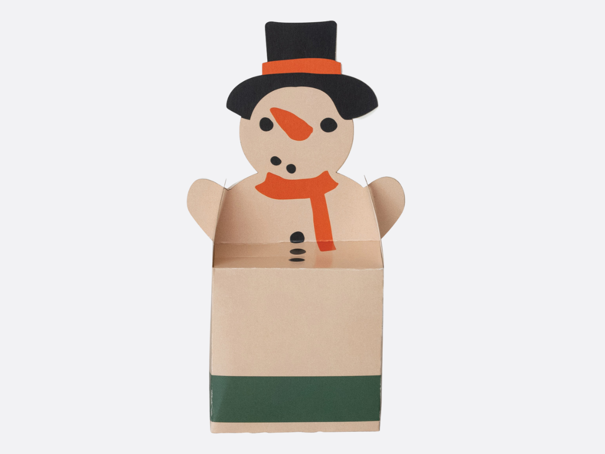 Handmade Printed Gift Box - Snowman