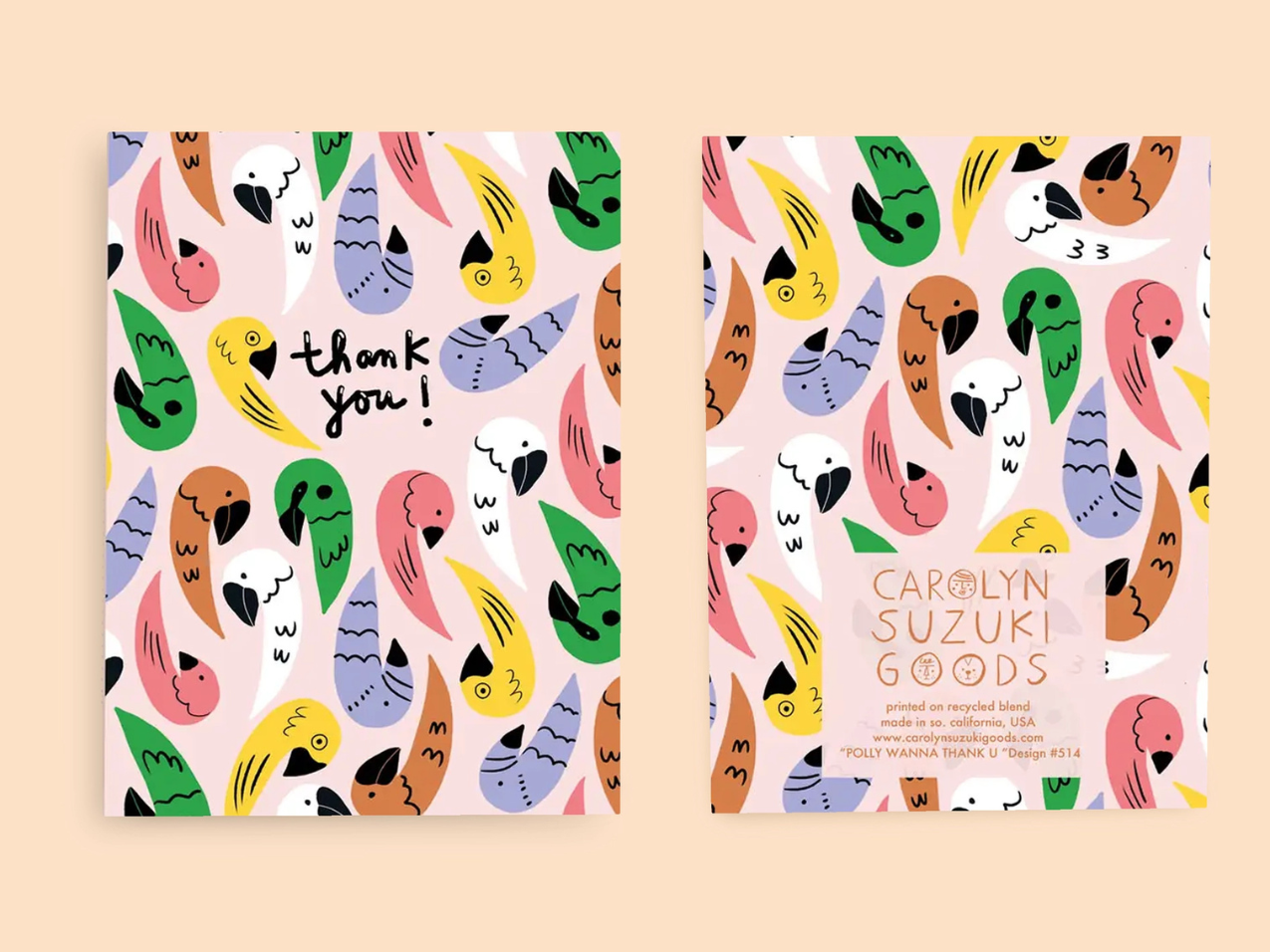 Polly Wanna Thank You - Thank You Card