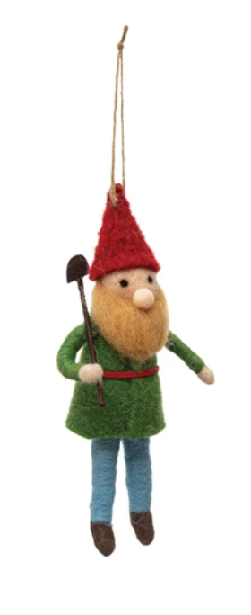 Wool Felt Gardening Gnome Ornaments