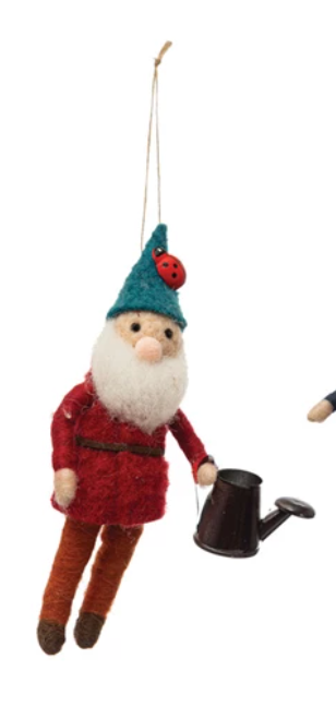Wool Felt Gardening Gnome Ornaments