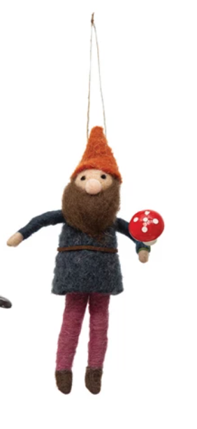 Wool Felt Gardening Gnome Ornaments