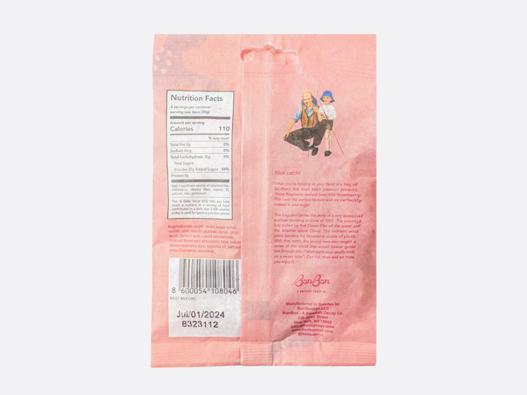 Sour Wild Strawberry Fish - Swedish Candy