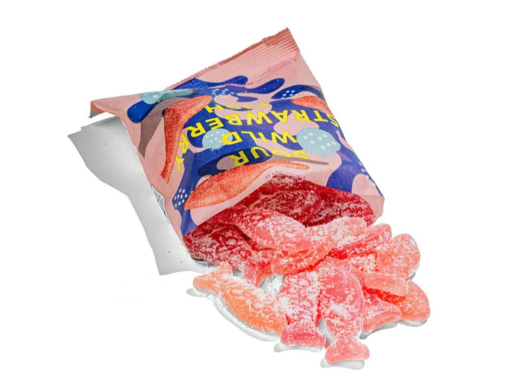 Sour Wild Strawberry Fish - Swedish Candy