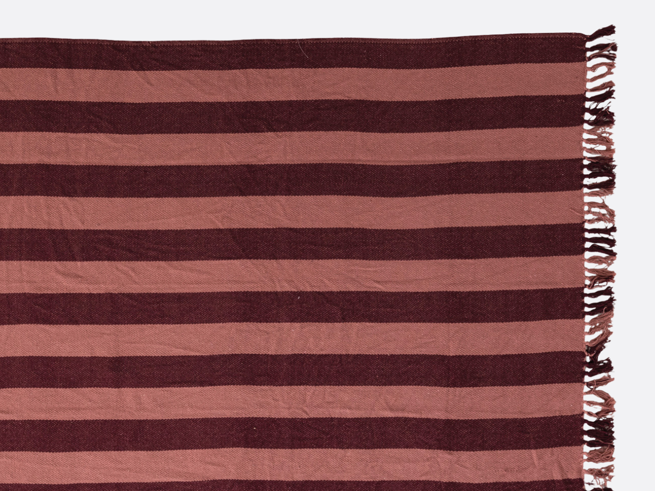 Woven Recycled Throw - Berry & Pink Stripes