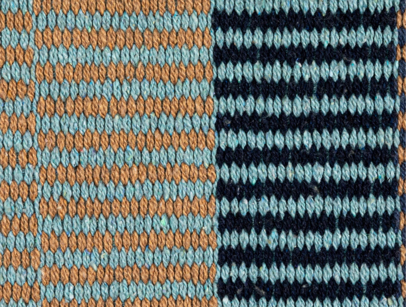 Woven Recycled Throw - Blue Stripes