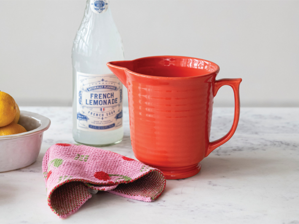 Orange Stoneware Pitcher
