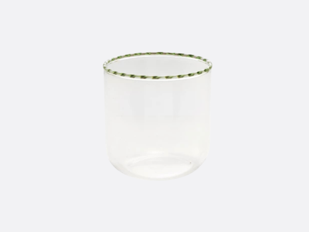 10oz Drinking Glass with Striped Rim