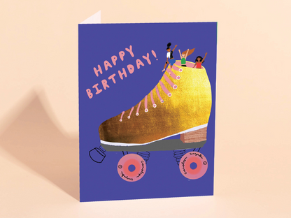 Golden Skater - Birthday Card