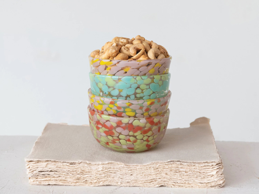 Blown Confetti Glass Bowl