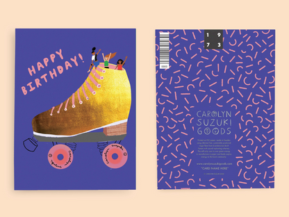Golden Skater - Birthday Card