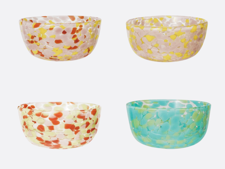 Blown Confetti Glass Bowl