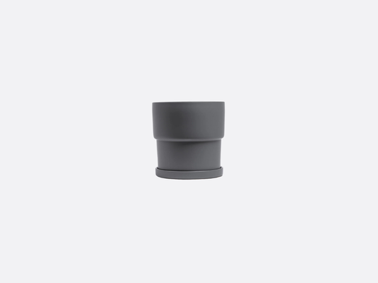 4.5" Calyx Pot with Water Saucer - Granite