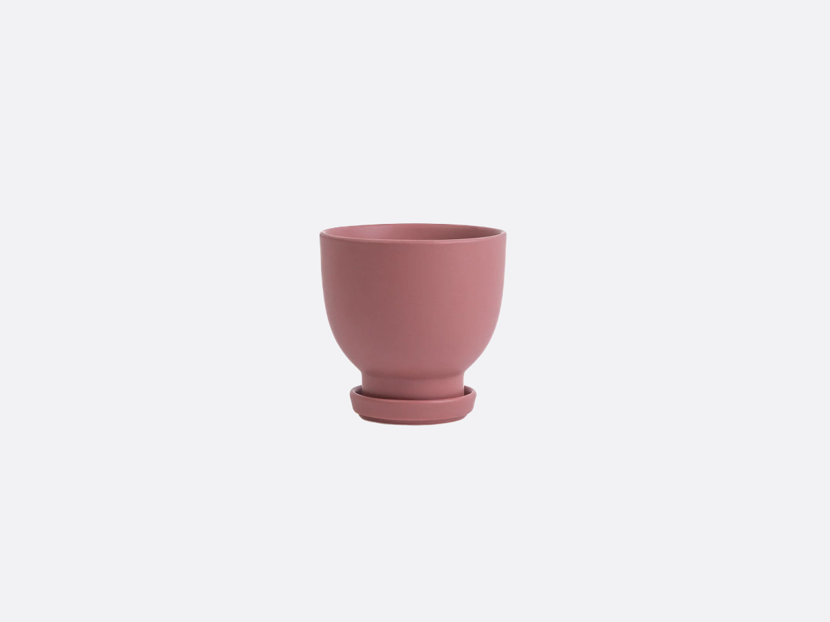 5" Chalice Pot with Water Saucer - Dusty Rose