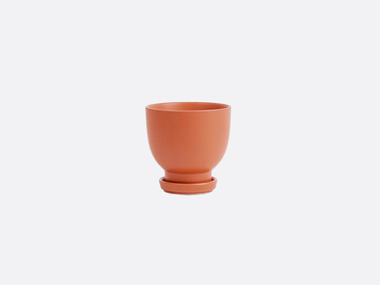 5" Chalice Pot with Water Saucer - Rust