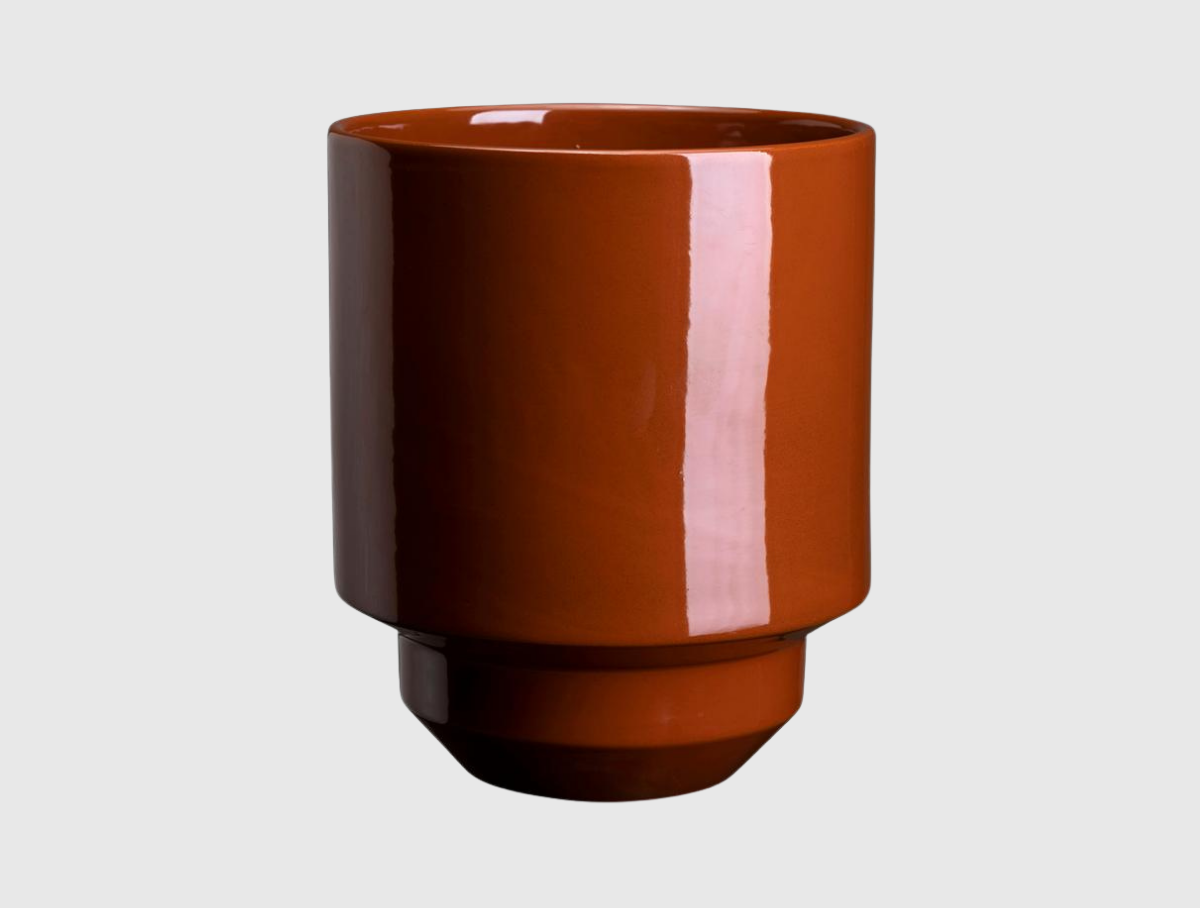 7" Hoff Glazed Pot - Rust