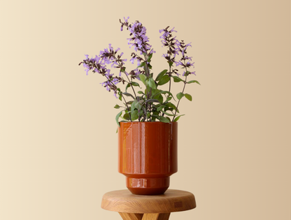 7" Hoff Glazed Pot - Rust