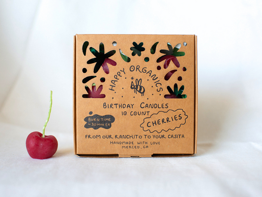 Beeswax Cherry Birthday Candles