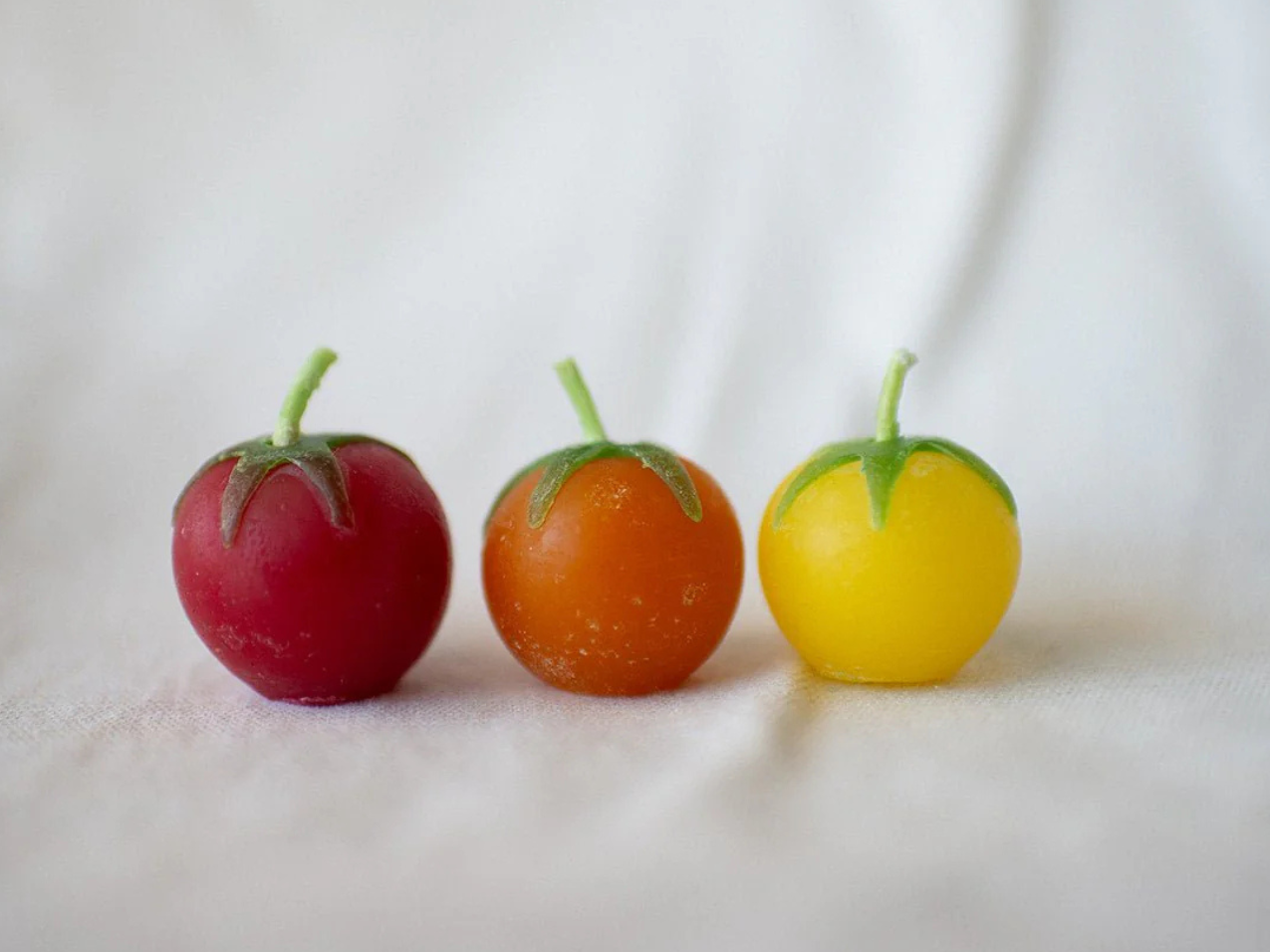 Beeswax Cherry Tomato Birthday Candles
