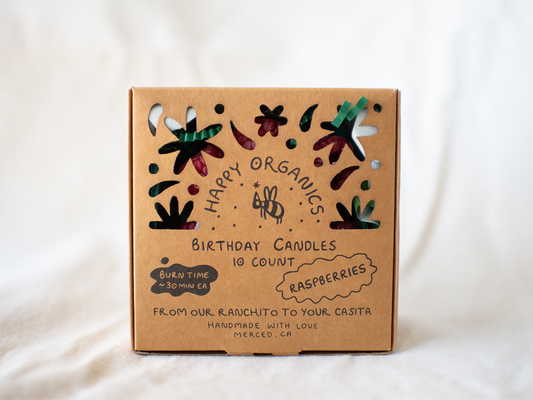 Beeswax Raspberry Birthday Candles