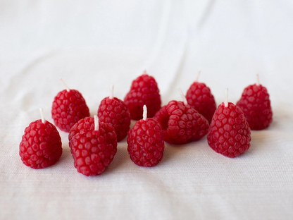 Beeswax Raspberry Birthday Candles