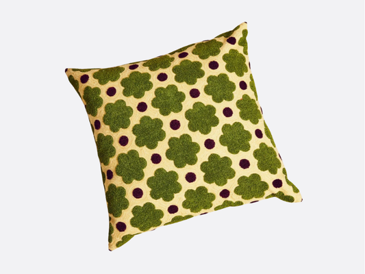 Big Raspberry Embroidered & Tufted Pillow