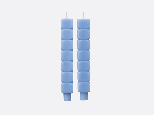 Stacked Blocks Taper Candles - Set of 2