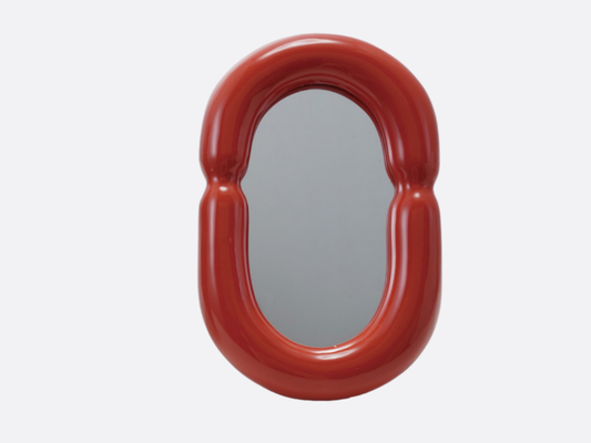 Ceramic Framed Mirror - Red