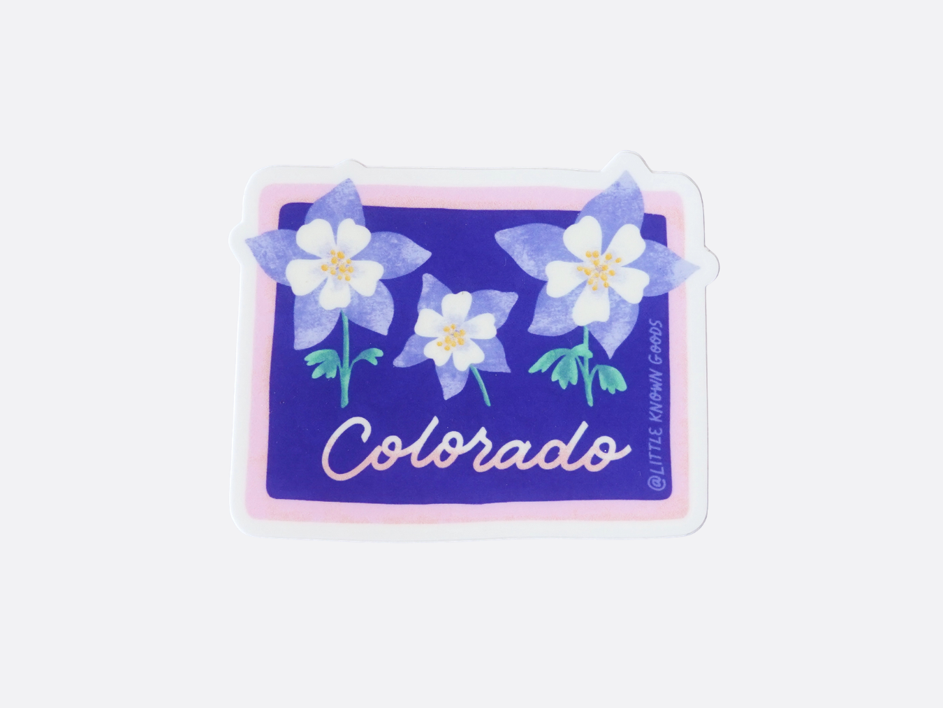 Colorado Blue Columbine Map - Sticker