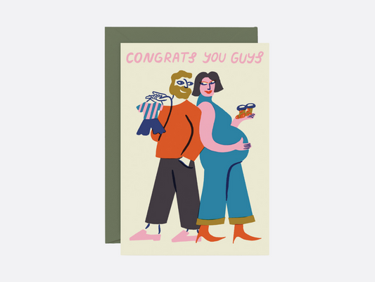 Congrats You Guys - Baby Greeting Card