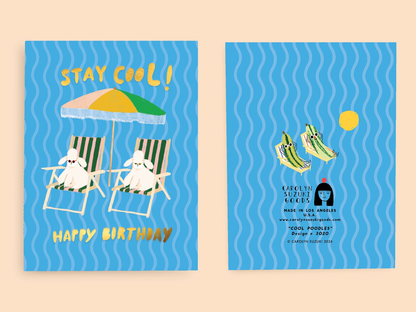 Cool Poodles - Birthday Card