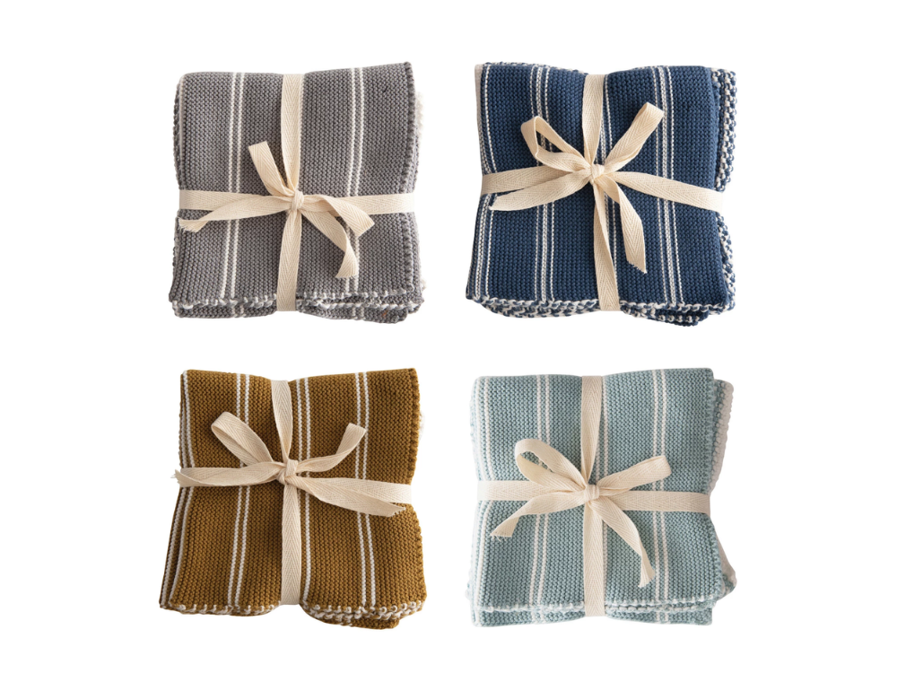 Cotton Knit Dish Cloth Set