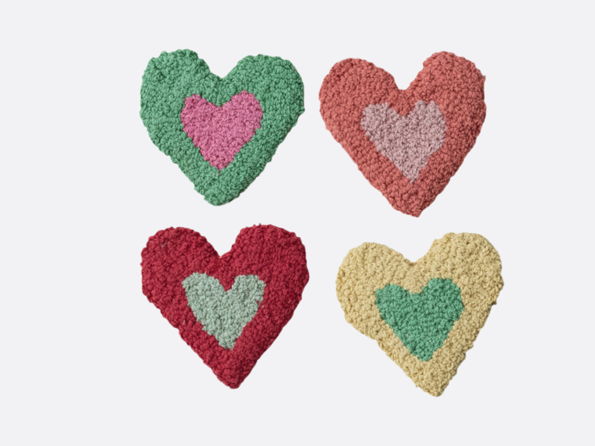 Heart-Shaped Coasters - Set of 4
