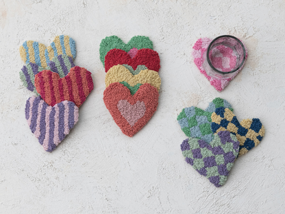 Heart-Shaped Coasters - Set of 4