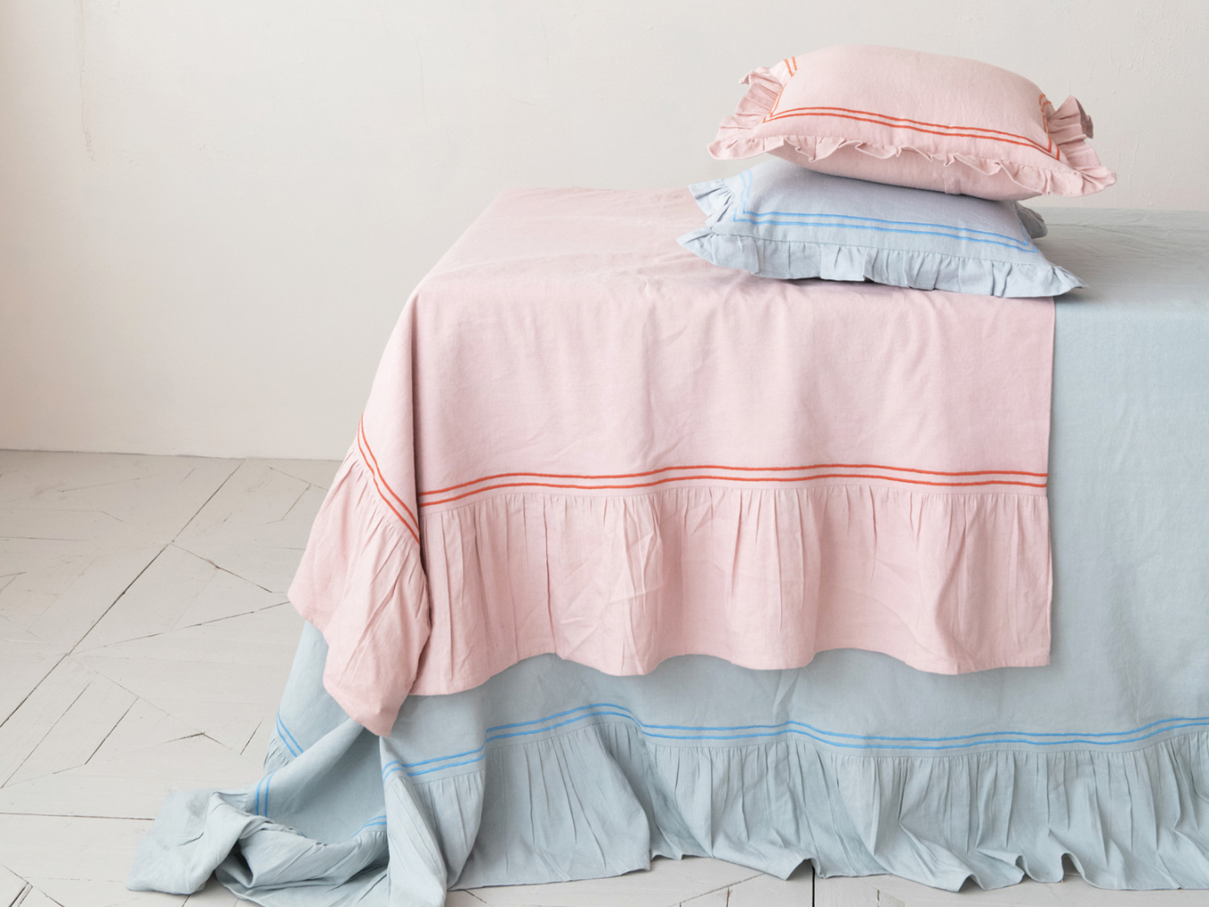 Cotton Linen Tea Towel - Blue