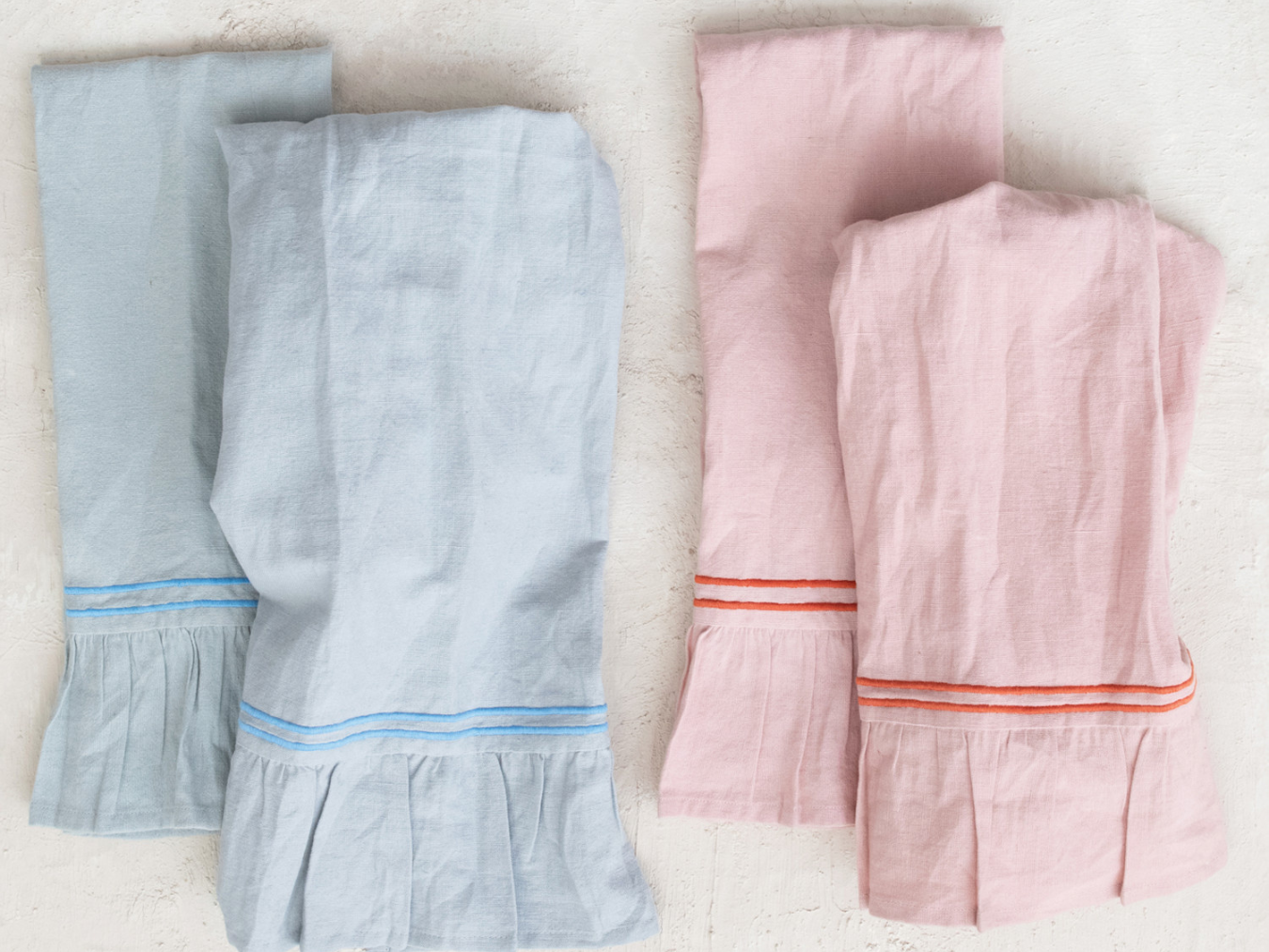 Cotton Linen Tea Towel - Blue