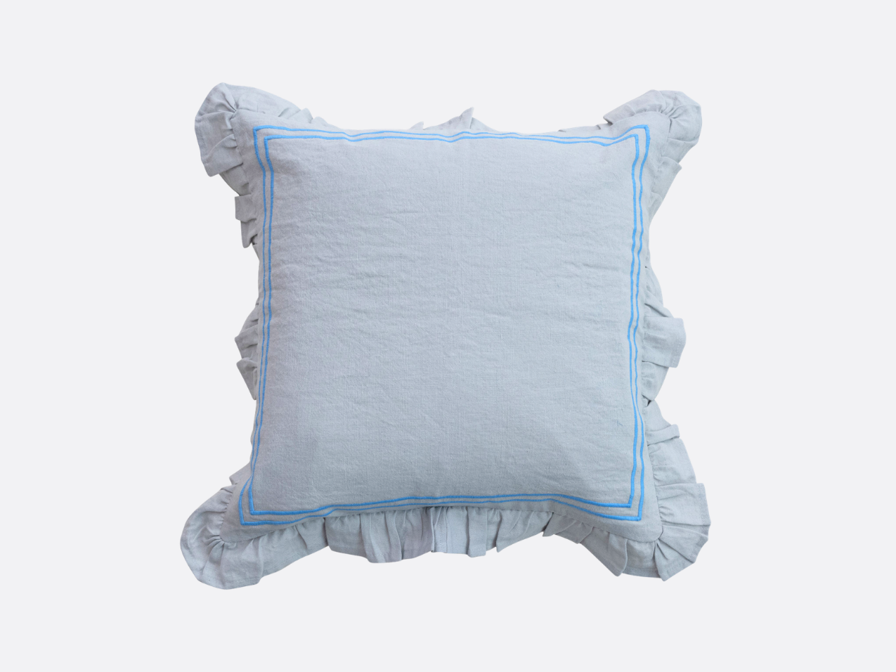 Embroidered Ruffle Pillow