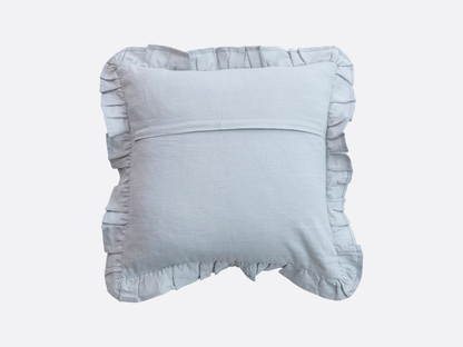 Embroidered Ruffle Pillow