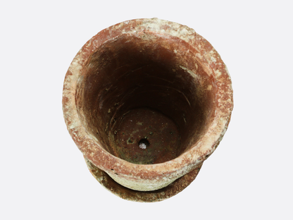 Distressed Cement Planter with Saucer