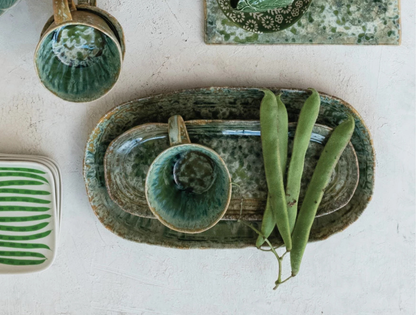 Embossed Stoneware Dish