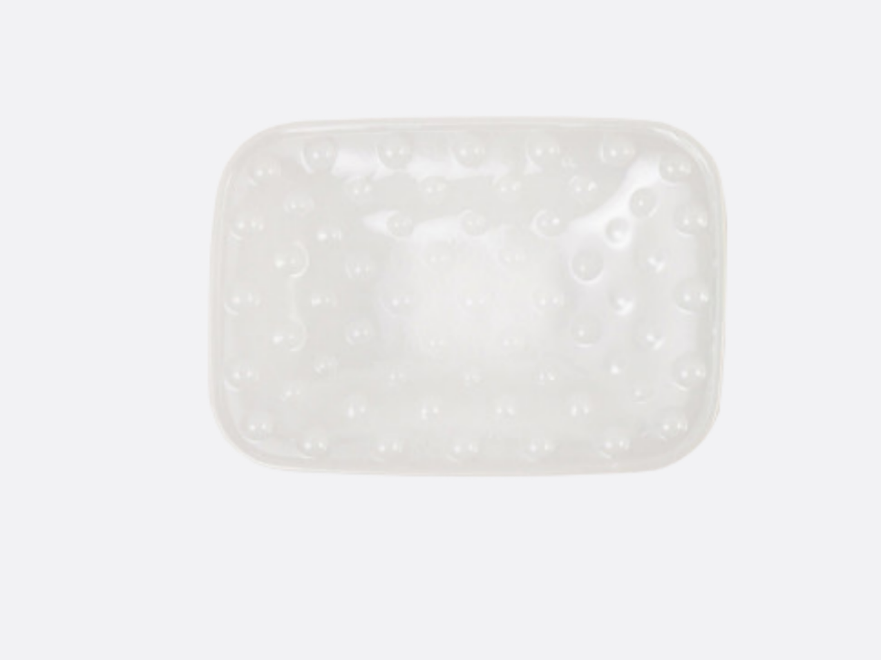 Embossed Milk Glass Footed Soap Dish - White