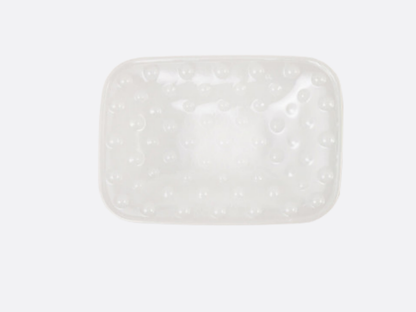 Embossed Milk Glass Footed Soap Dish - White
